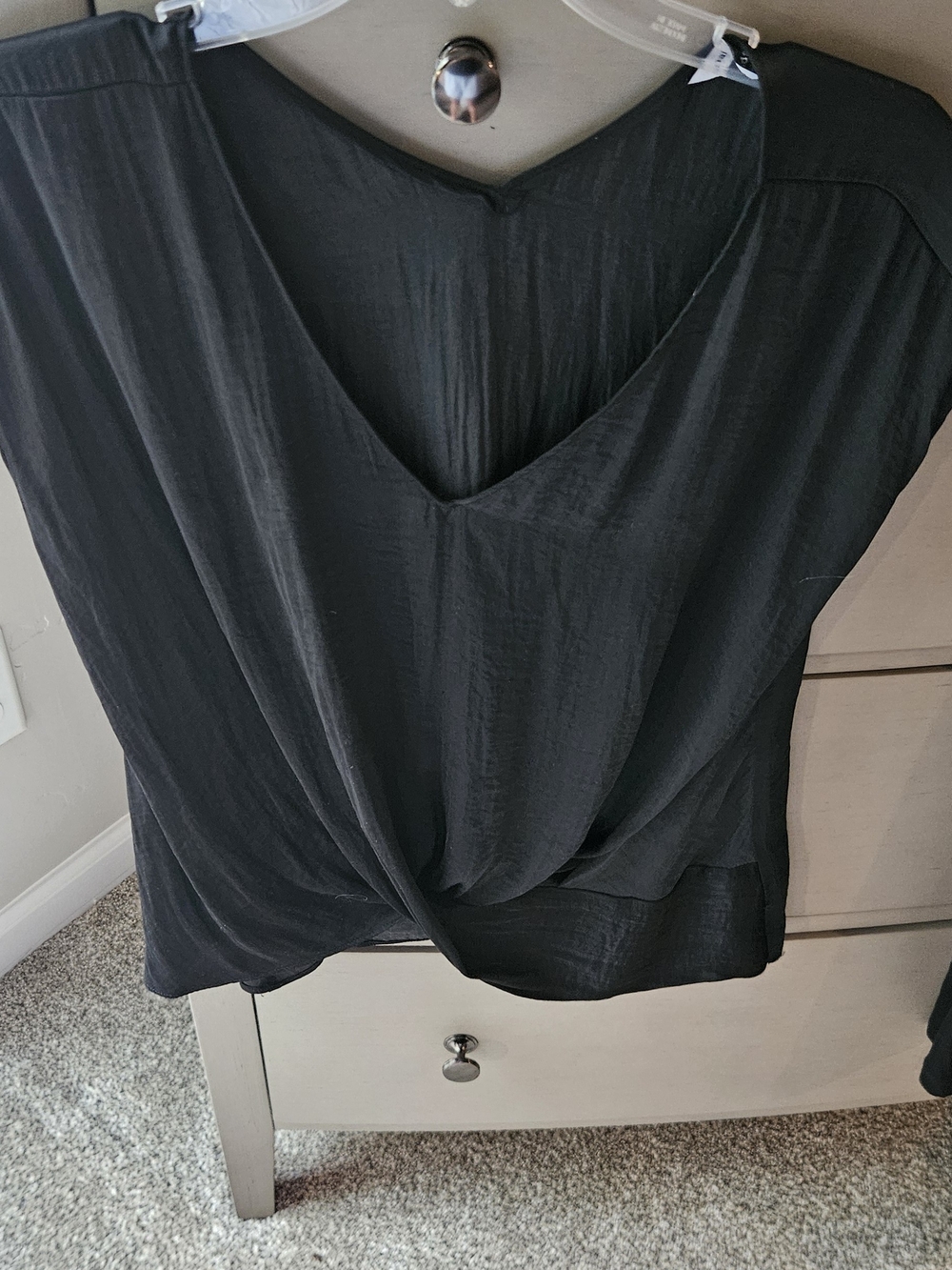 Naked Zebra Black V-Neck Twist Front Blouse